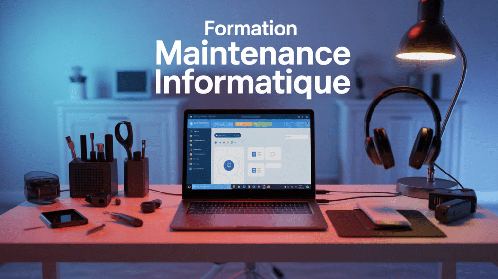 scene apprentissage formation maintenance informatique studi bureau ordinateur outils