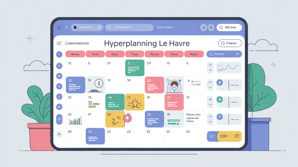 Interface application hyperplanning le havre écran ordinateur