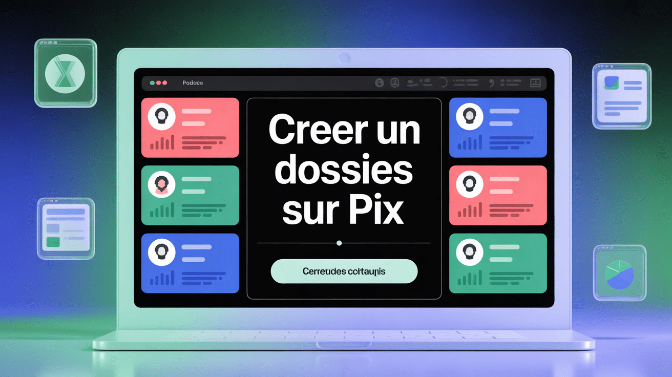Interface moderne avec dossiers Pix et graphiques