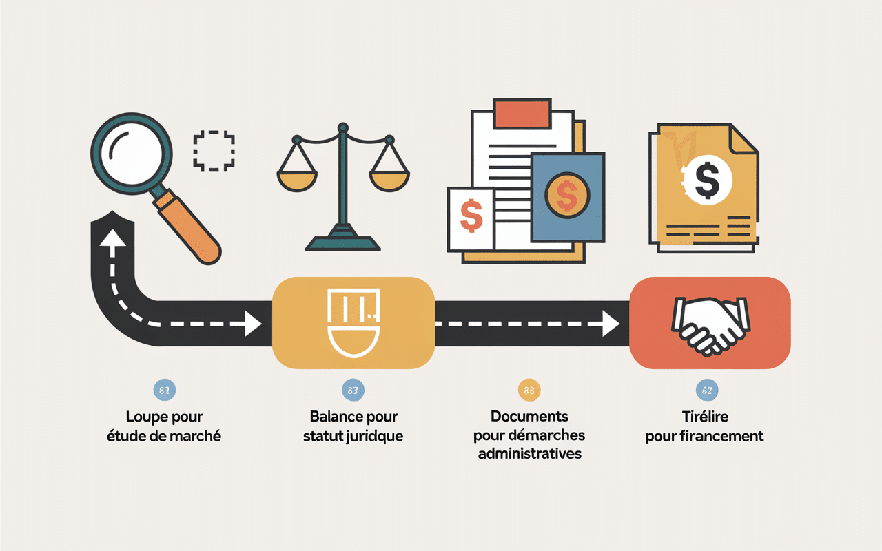 Infographie étapes clés création entreprise