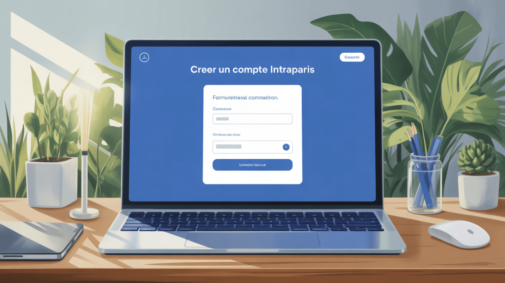Formulaire de connexion IntraParis sur ordinateur