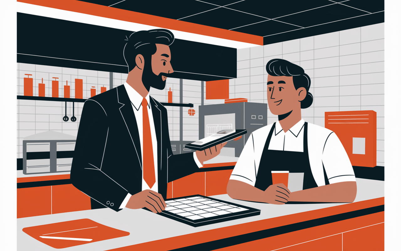 Manager observant avec checklist