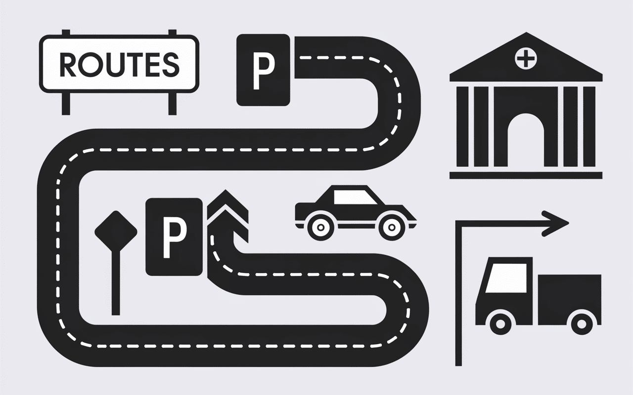 Plan accès déchetterie Morhange parking sécurisé