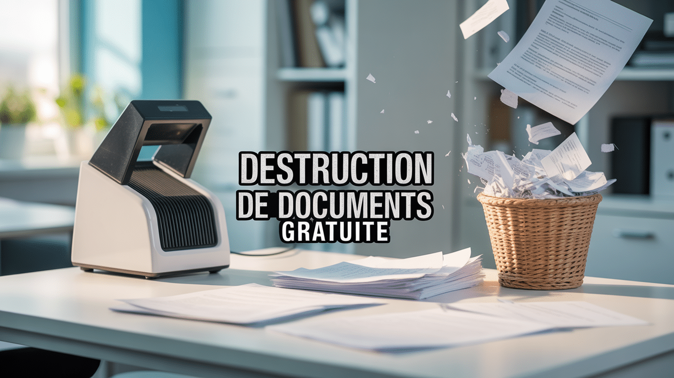 Destruction de documents gratuit avec broyeuse sur bureau