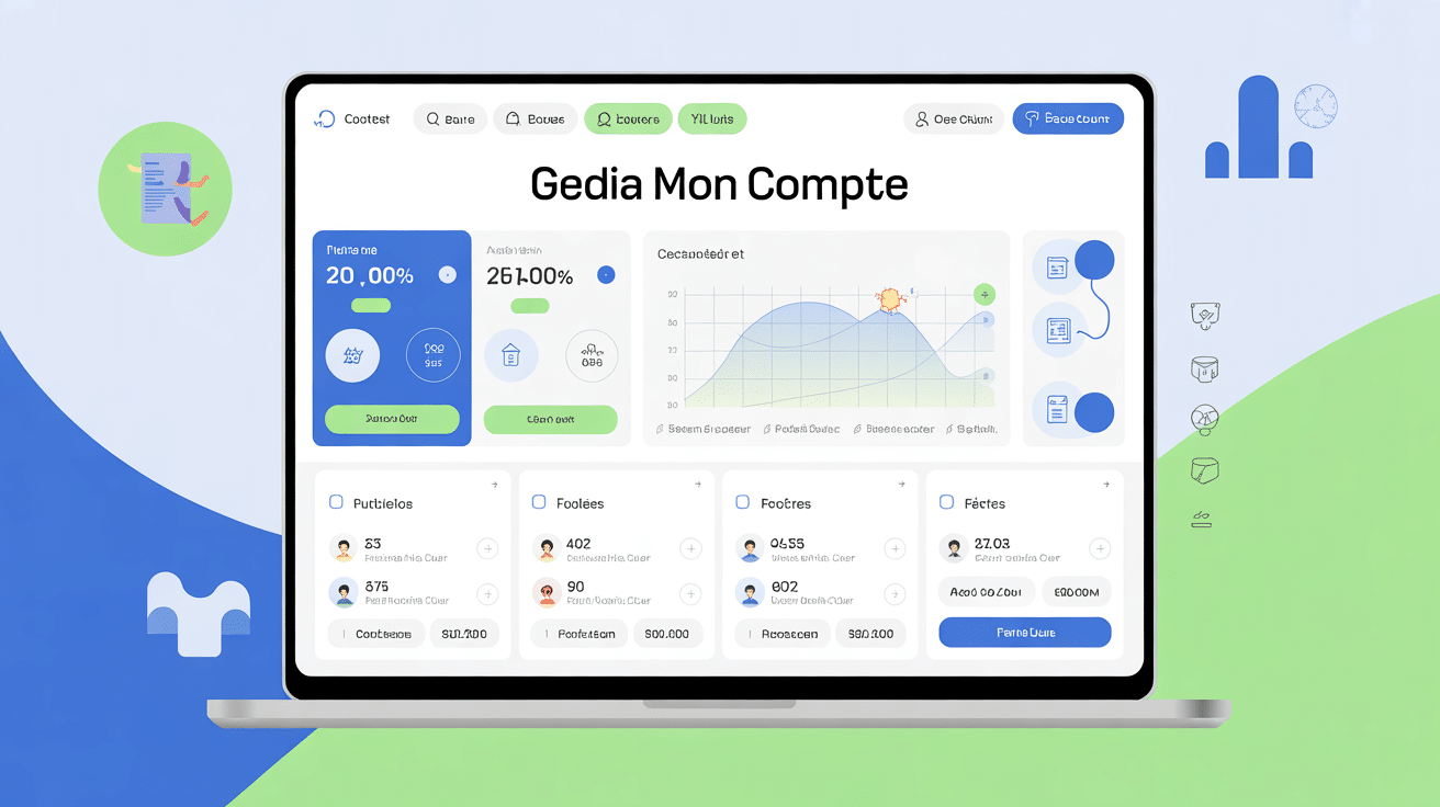 Interface Gedia mon compte avec dashboard consommation