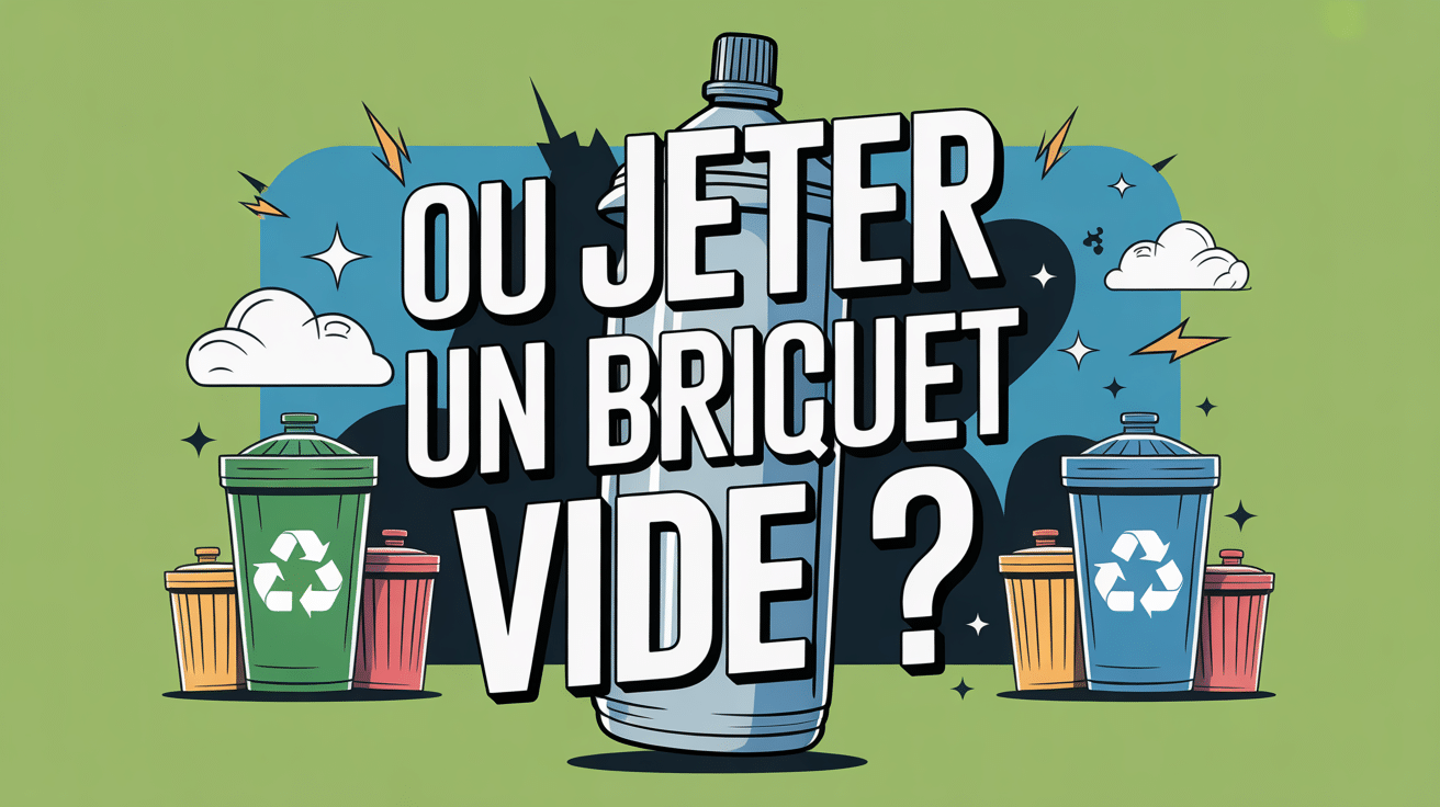 Où jeter briquet vide, illustration écologique avec poubelles