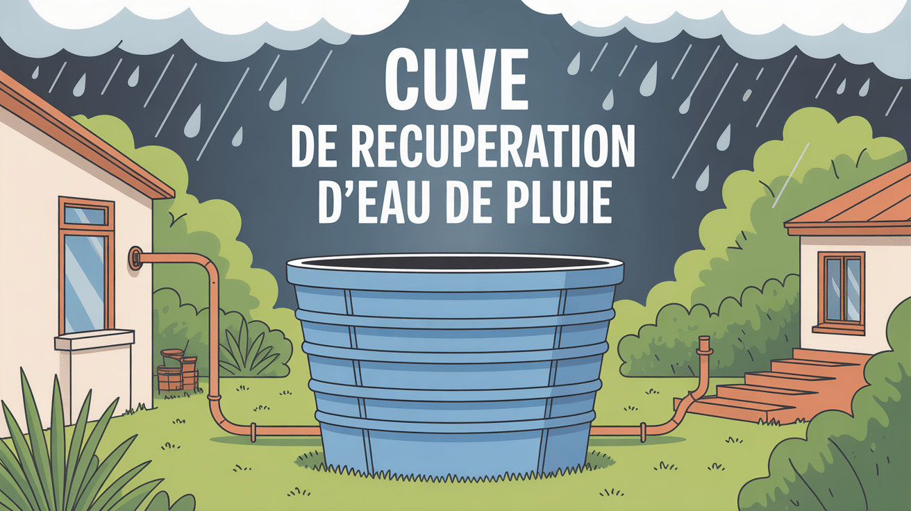 illustration cuve recuperation eau de pluie jardin moderne