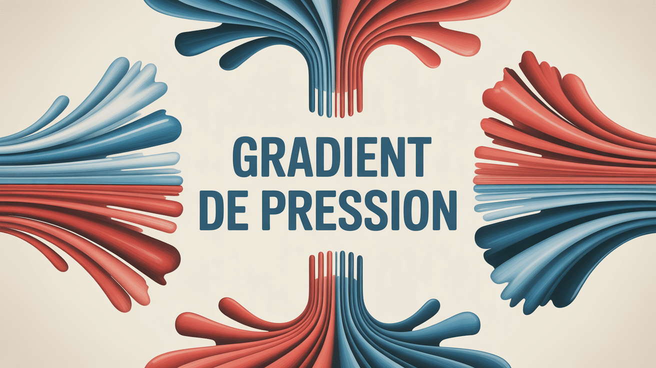Illustration du grad-p flux fluides et pression