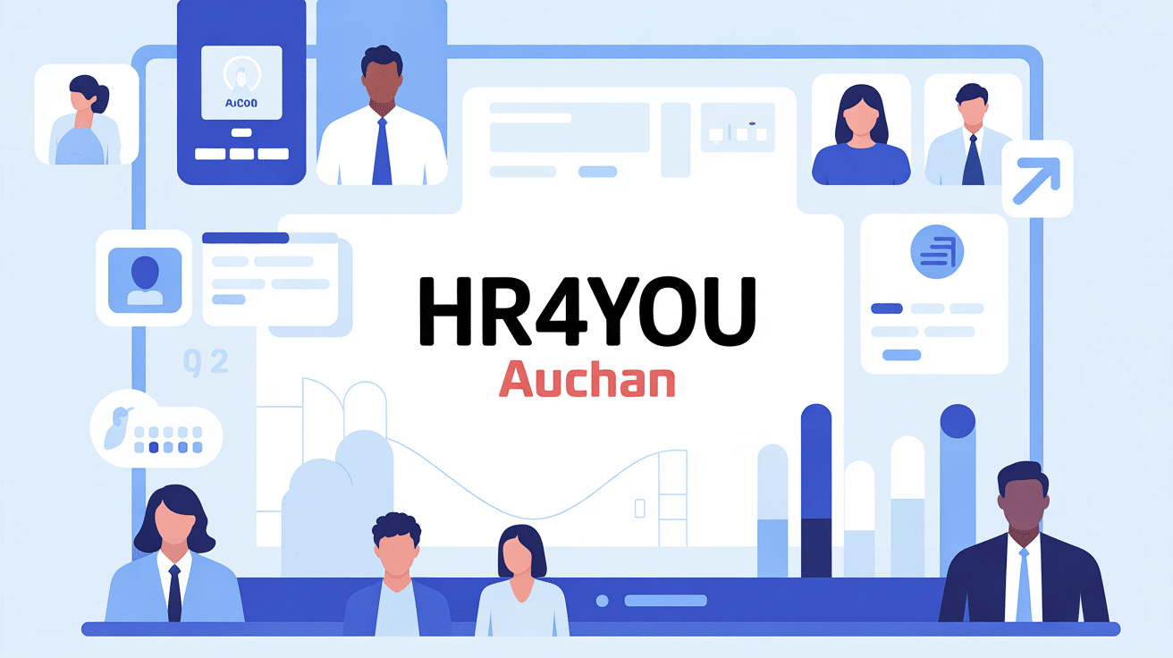 hr4you auchan interface gestion RH sur ordinateur