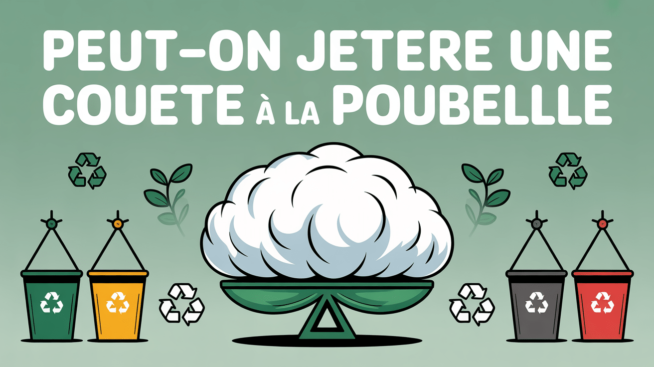 peut-on jeter une couette à la poubelle illustration recyclage
