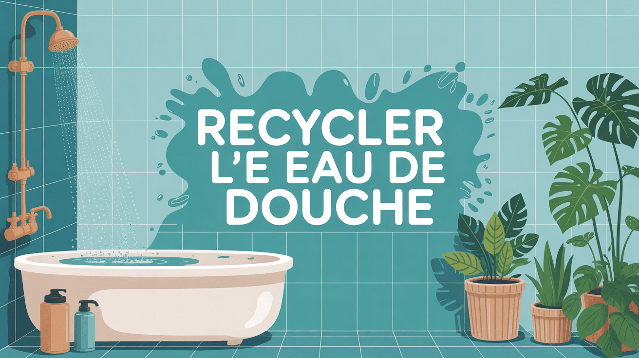 recycler eau douche illustration salle de bain écologique