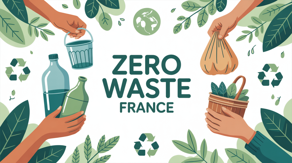 Zero Waste France illustration mains et objets réutilisables