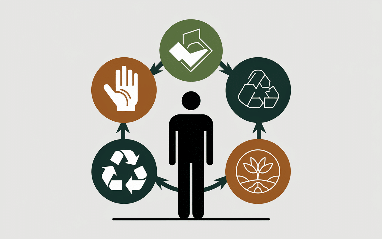 Zero Waste France illustration infographique piliers