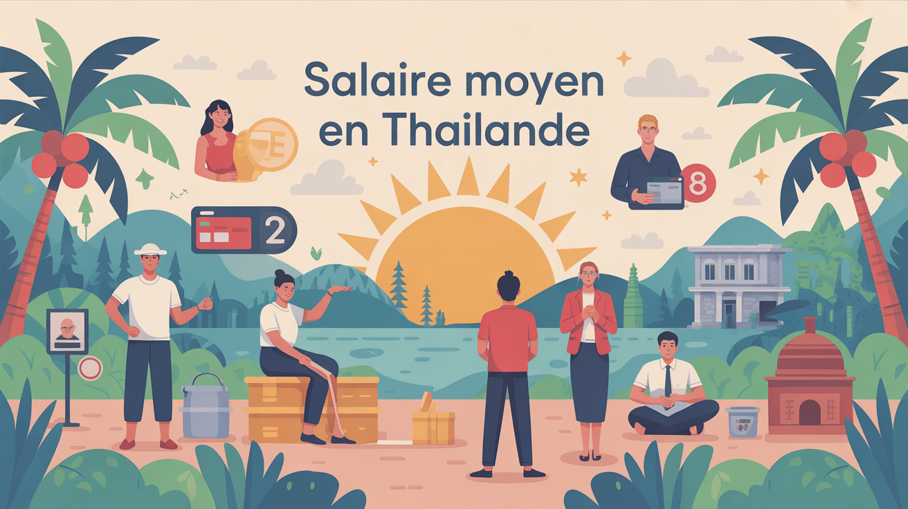 illustration du salaire moyen en thailande ambiance chaleureuse