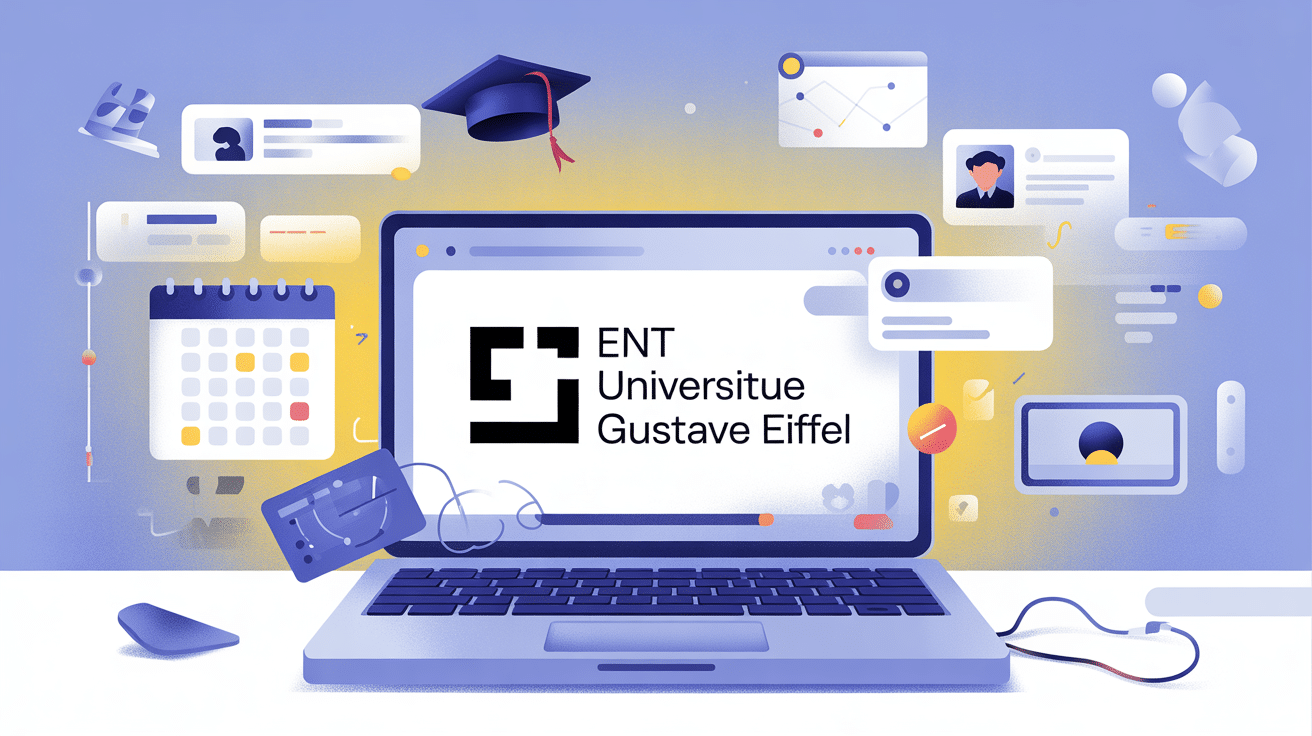 Illustration portail ENT Univ Gustave Eiffel central étudiant