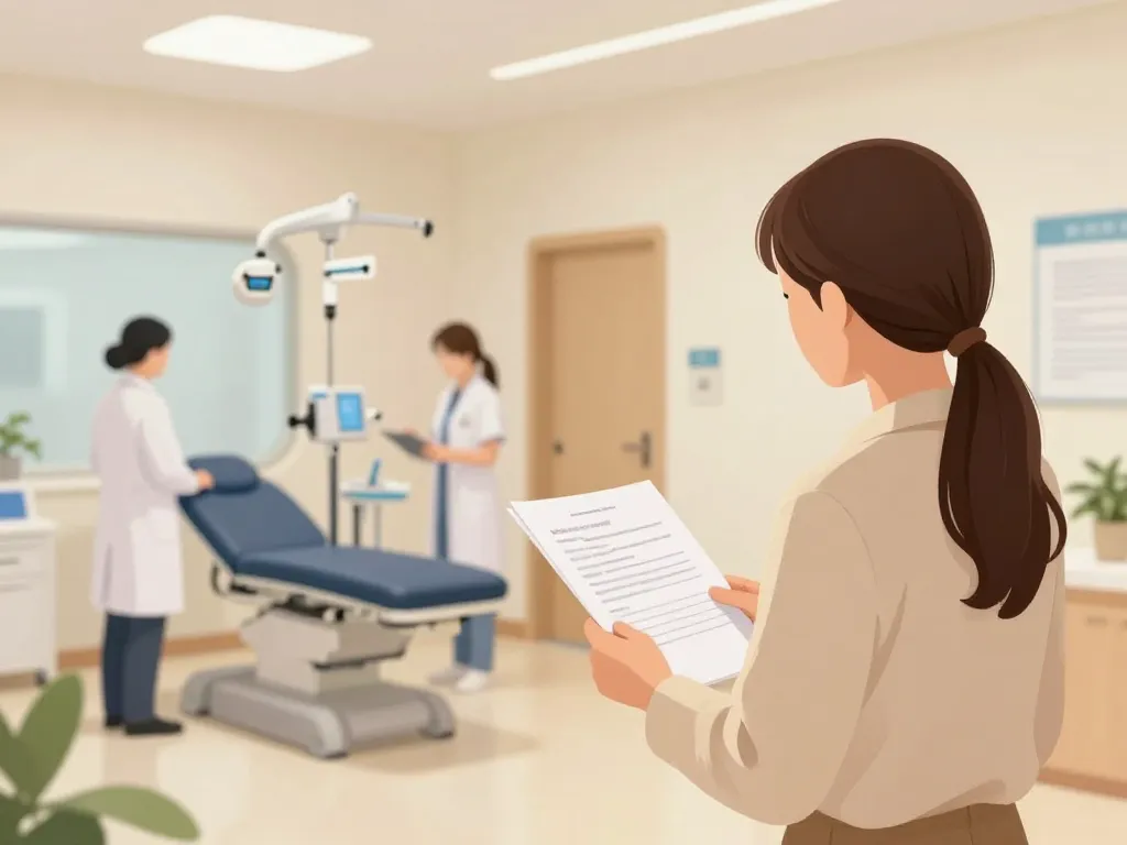 Patient serein préparé examen ENT Cervantes