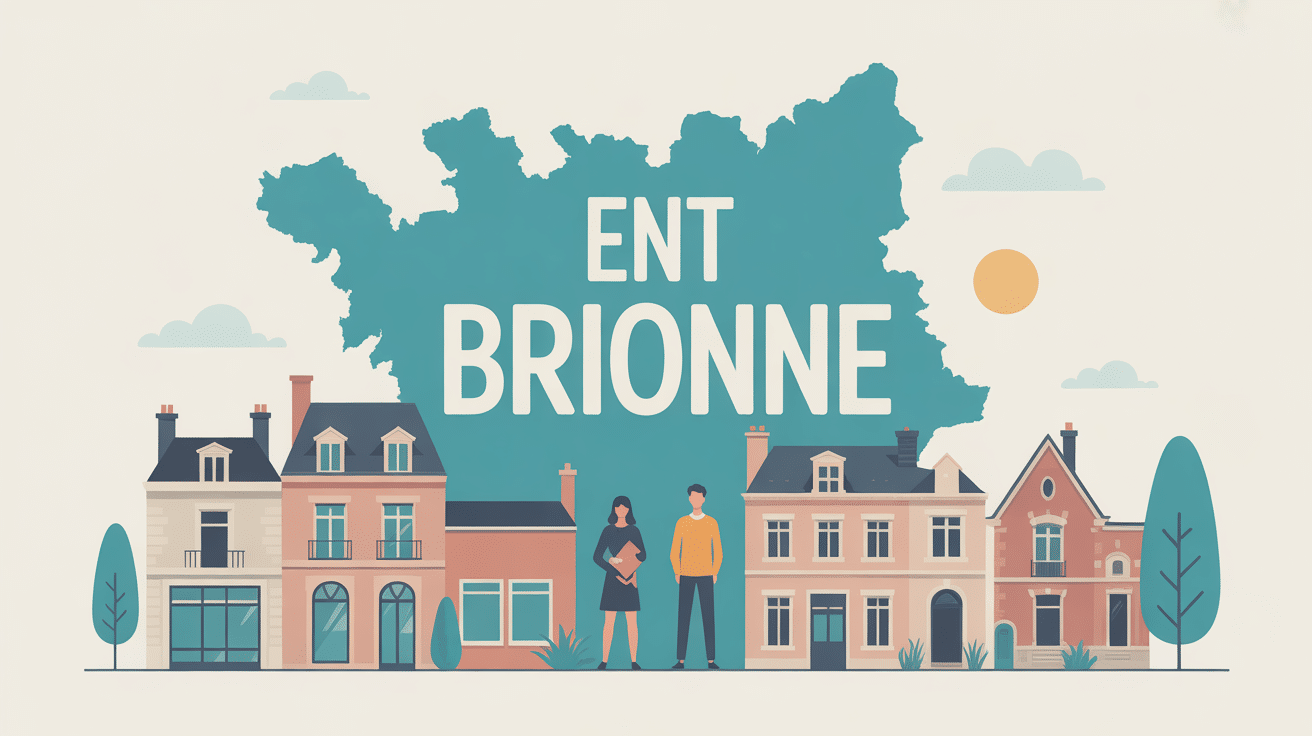 Illustration stylisée ent brionne ambiance locale Normandie
