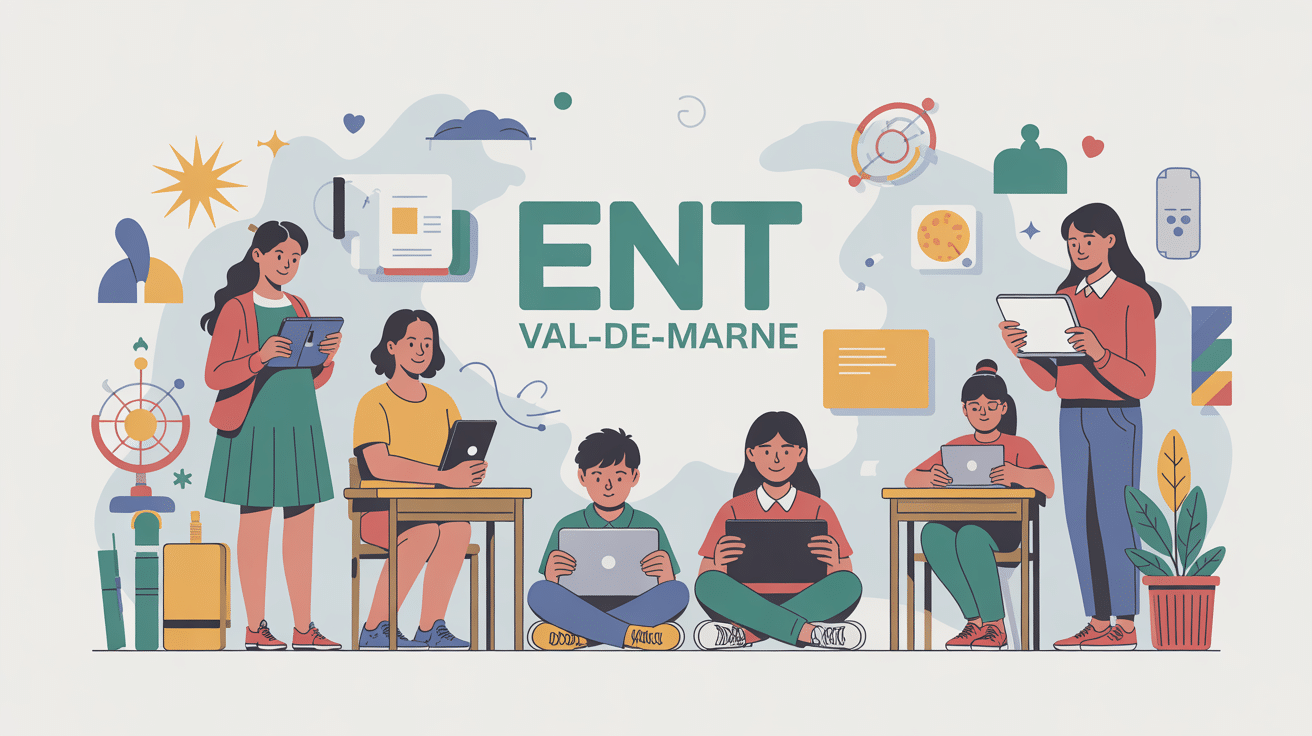 Illustration ENT Val de Marne scolarité numérique