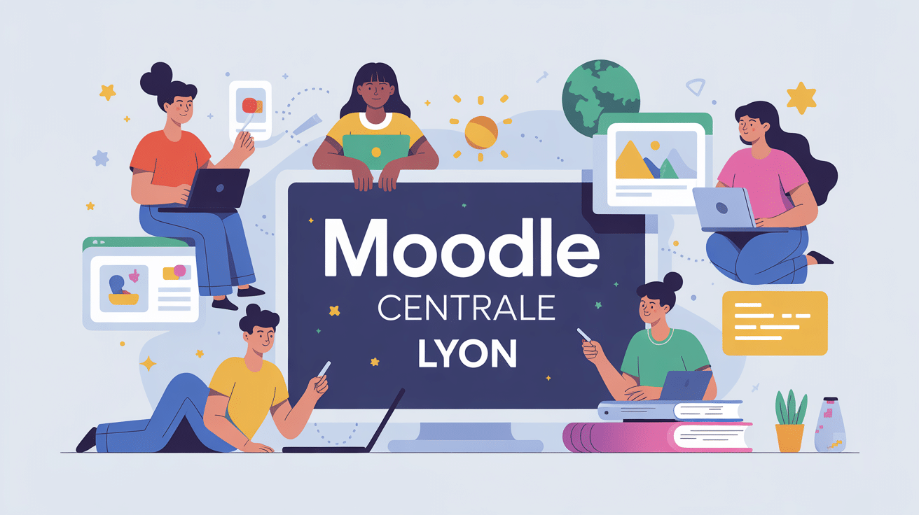 Illustration Moodle Centrale Lyon plateforme vie académique