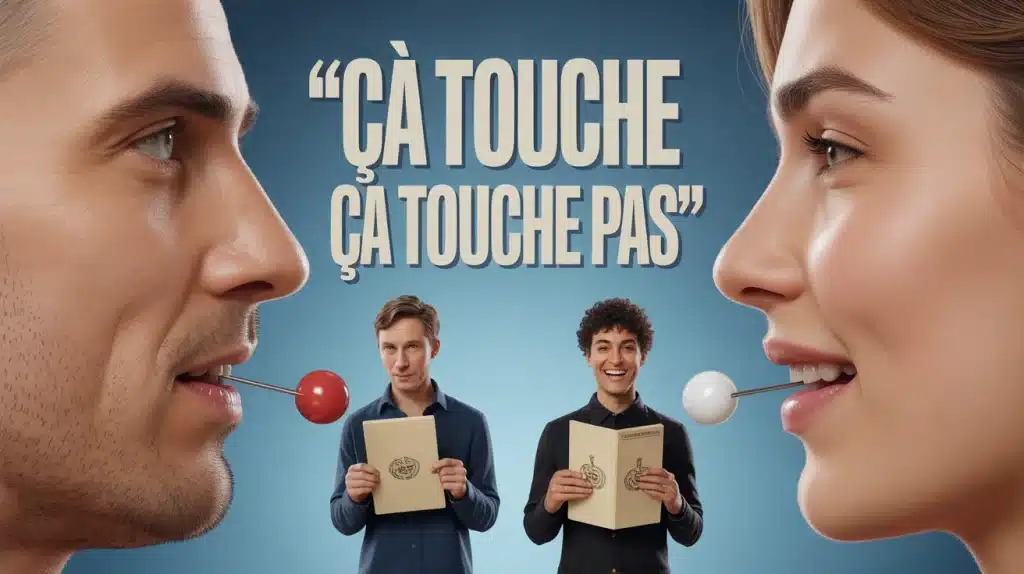 Ça touche ça touche pas, jeu phonétique avec lèvres touchent ou non