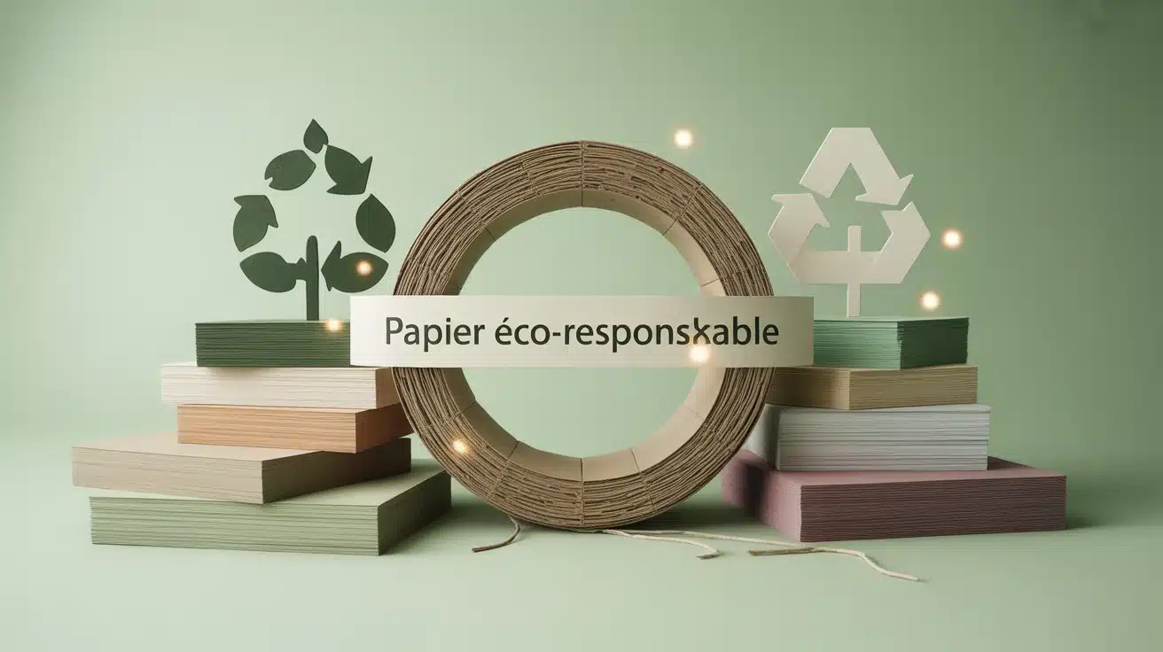 Papier éco-responsable, économies d’eau et cycle de vie en icônes