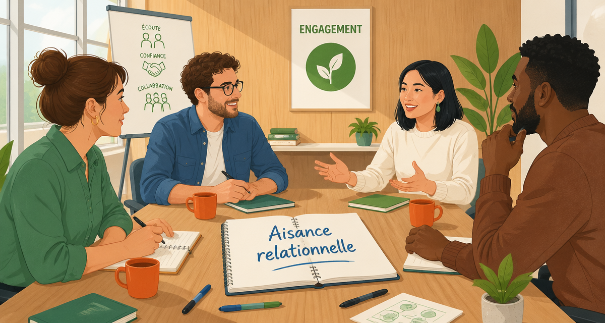 aisance relationnelle autour d'une table en réunion
