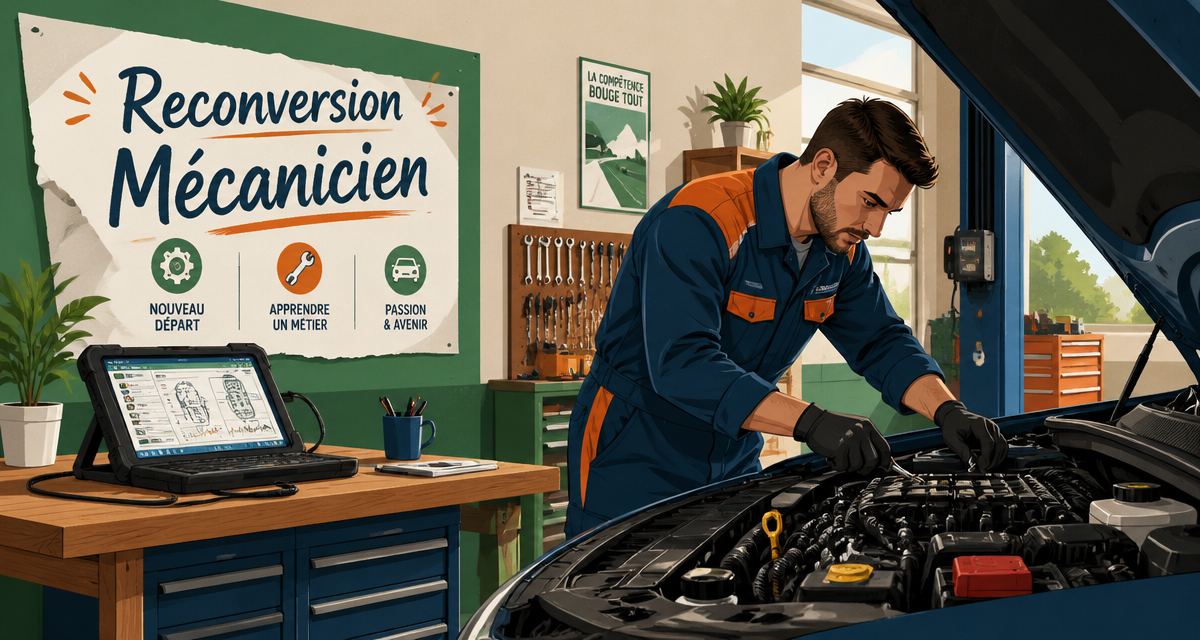 formation mécanique automobile pour adulte dans un atelier moderne