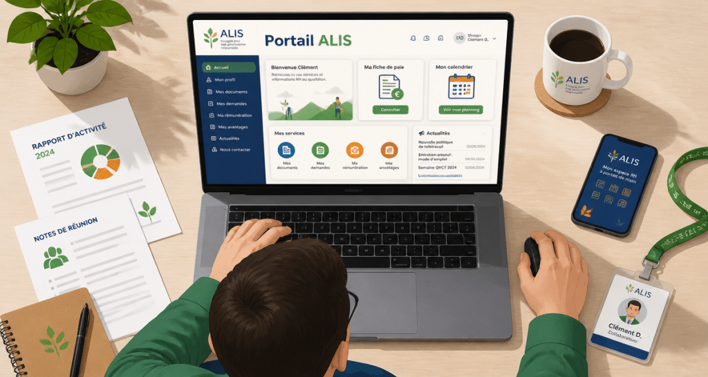 alis bnp paribas portail rh sur ordinateur