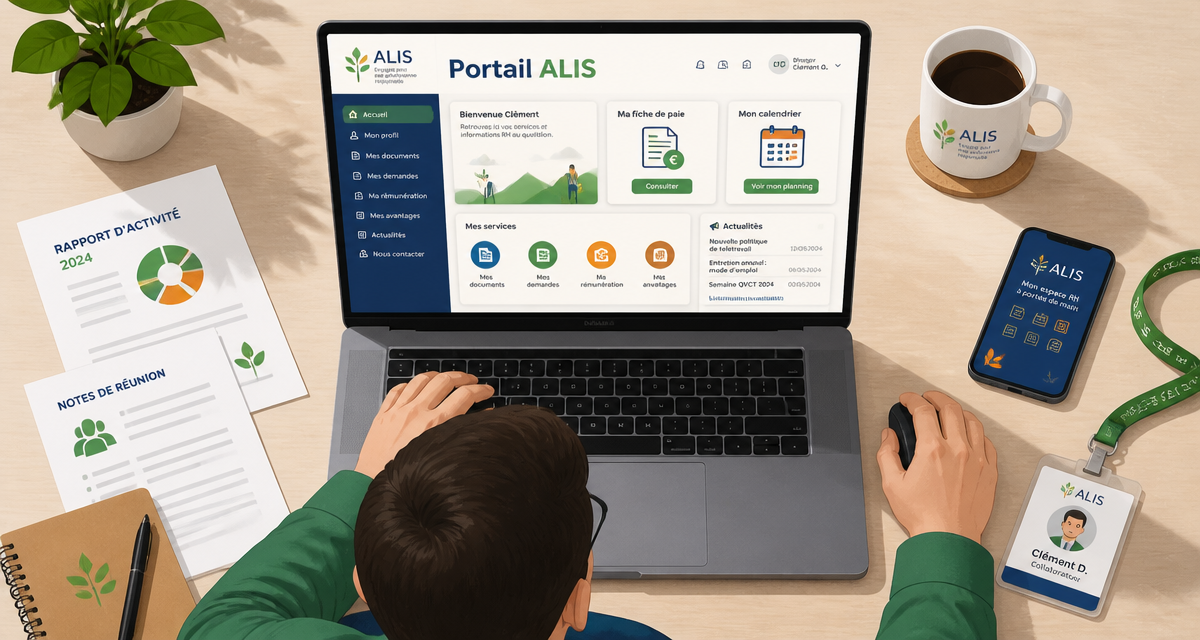 alis bnp paribas portail rh sur ordinateur