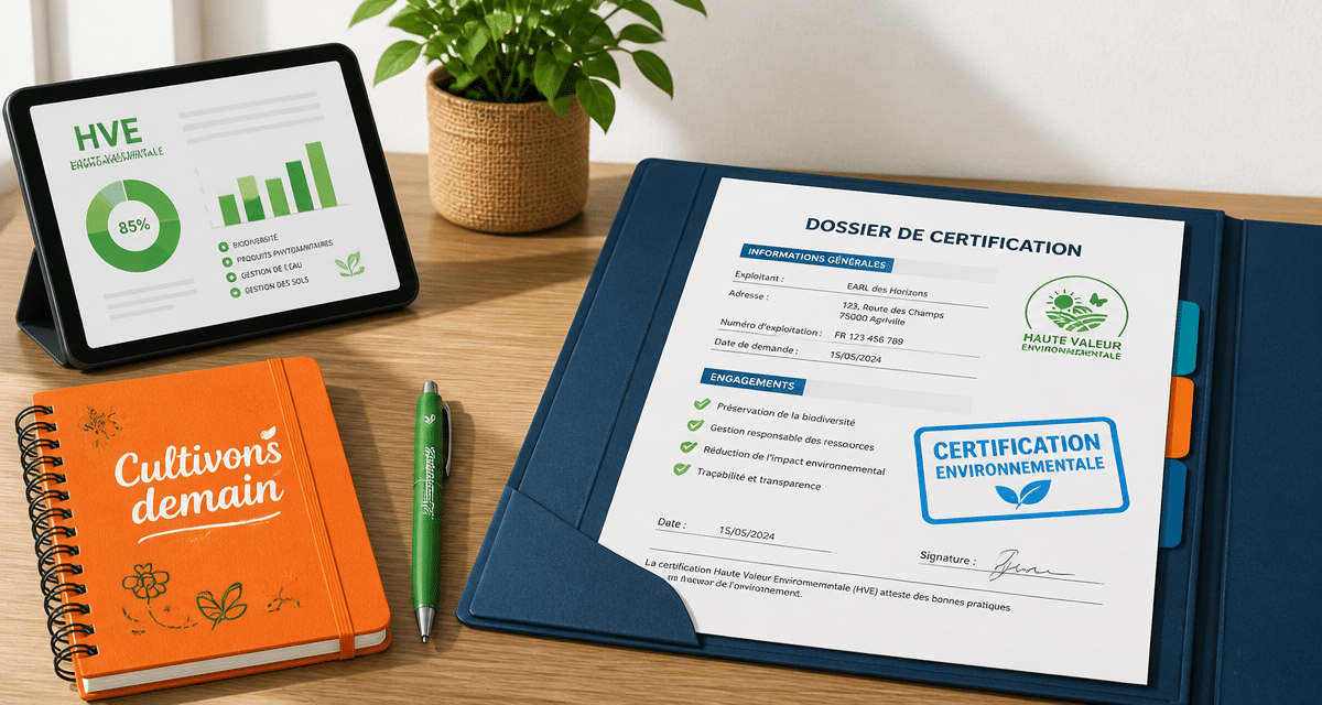 certification environnementale dossier ouvert et graphique HVE