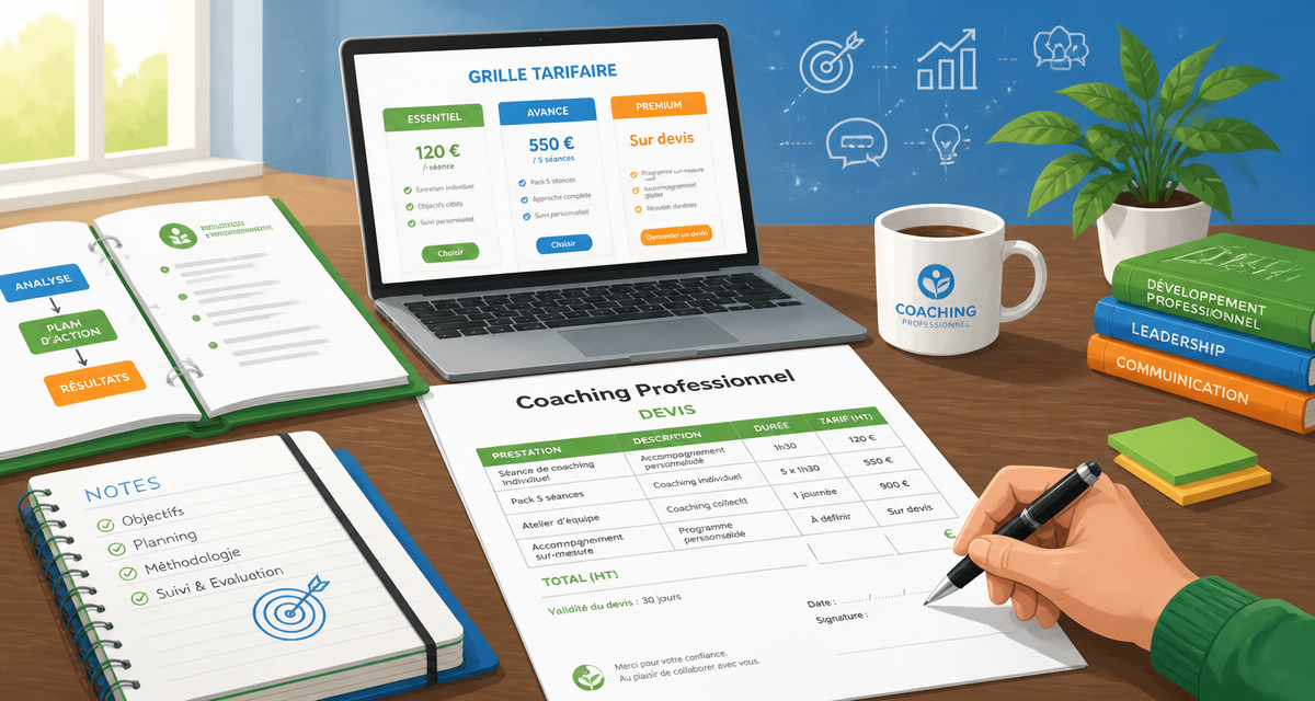 Coach professionnel tarif devis sur bureau