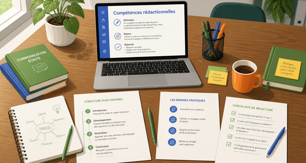 Scène de bureau avec compétences rédactionnelles