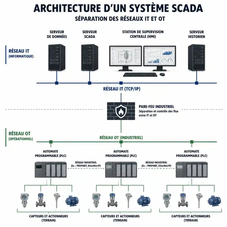 Architecture d'un système SCADA et convergence IT/OT