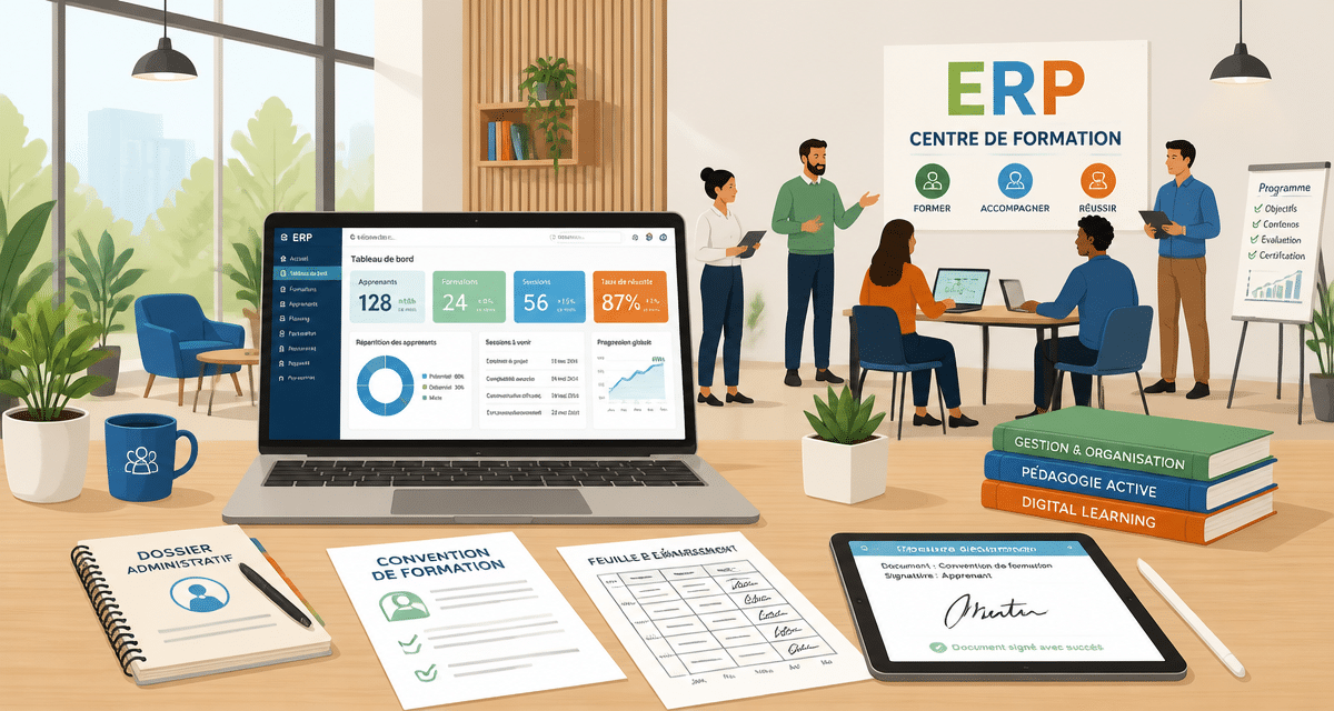 erp pour centre de formation tableau de bord