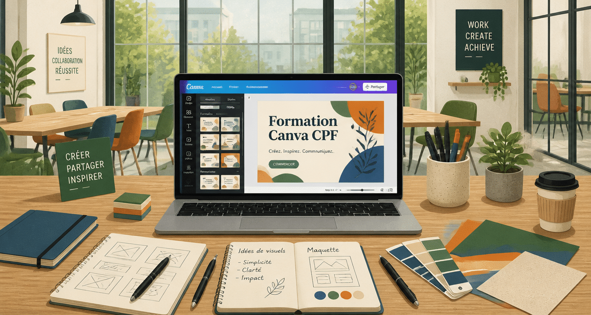 formation canva cpf formezvousrapidement.fr sur ordinateur portable