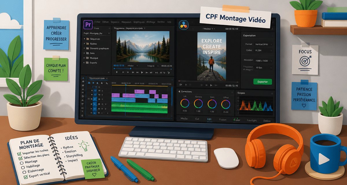 formation montage vidéo cpf poste de montage