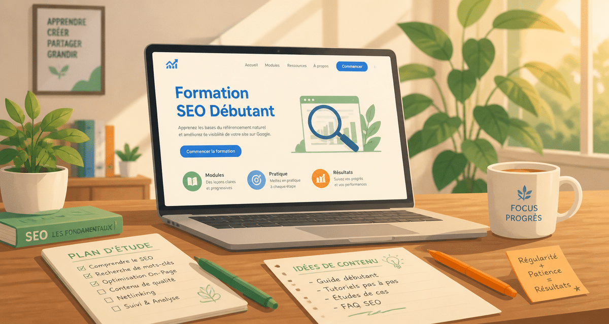 formation seo débutant ordinateur et notes