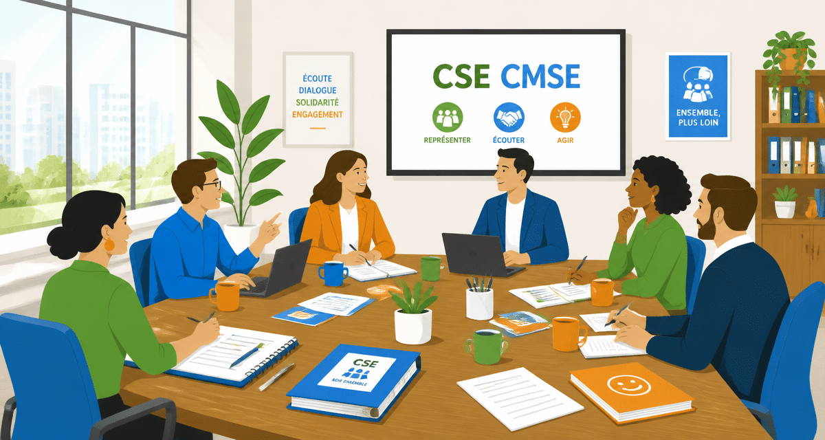 Réunion CSE CMSE autour d'une table