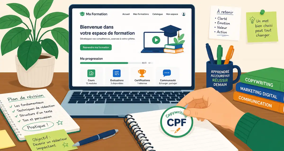 formation copywriting cpf ordinateur badge