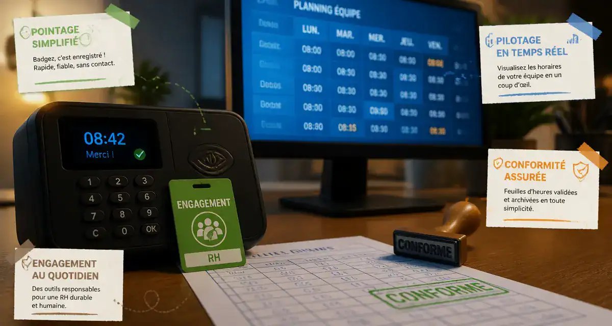 Pointeuse badgeuse pour automatiser les paies et sécuriser les données RH