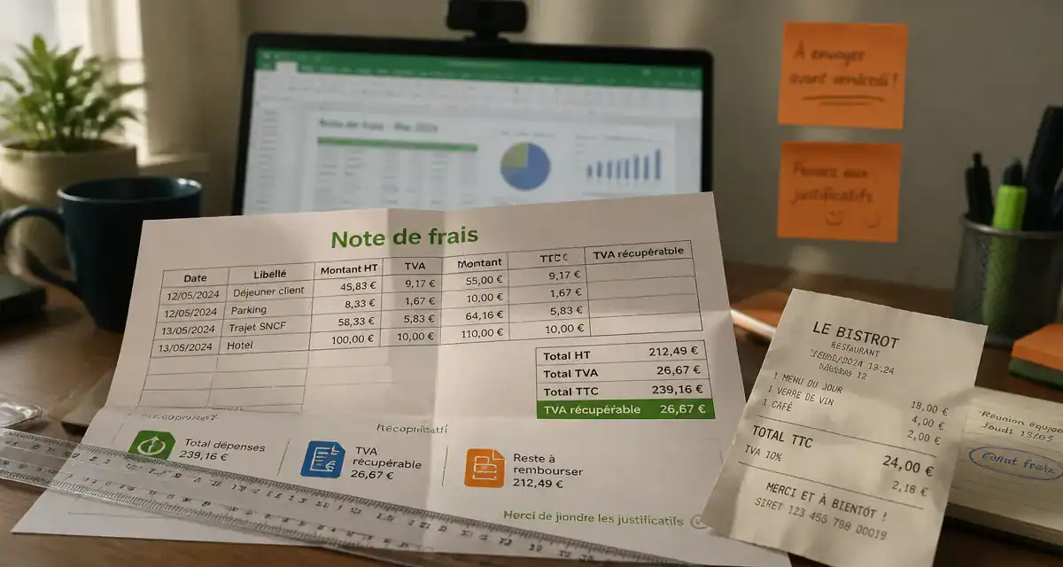 Tableau note de frais pour remboursement conforme