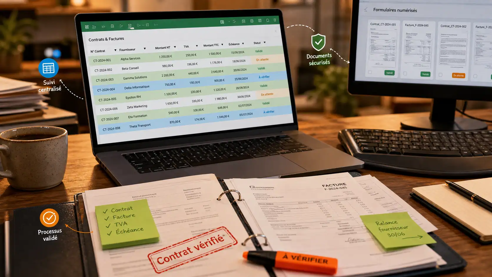Télétravail à domicile saisie informatique : tableau, contrats vérifiés, risques majeurs