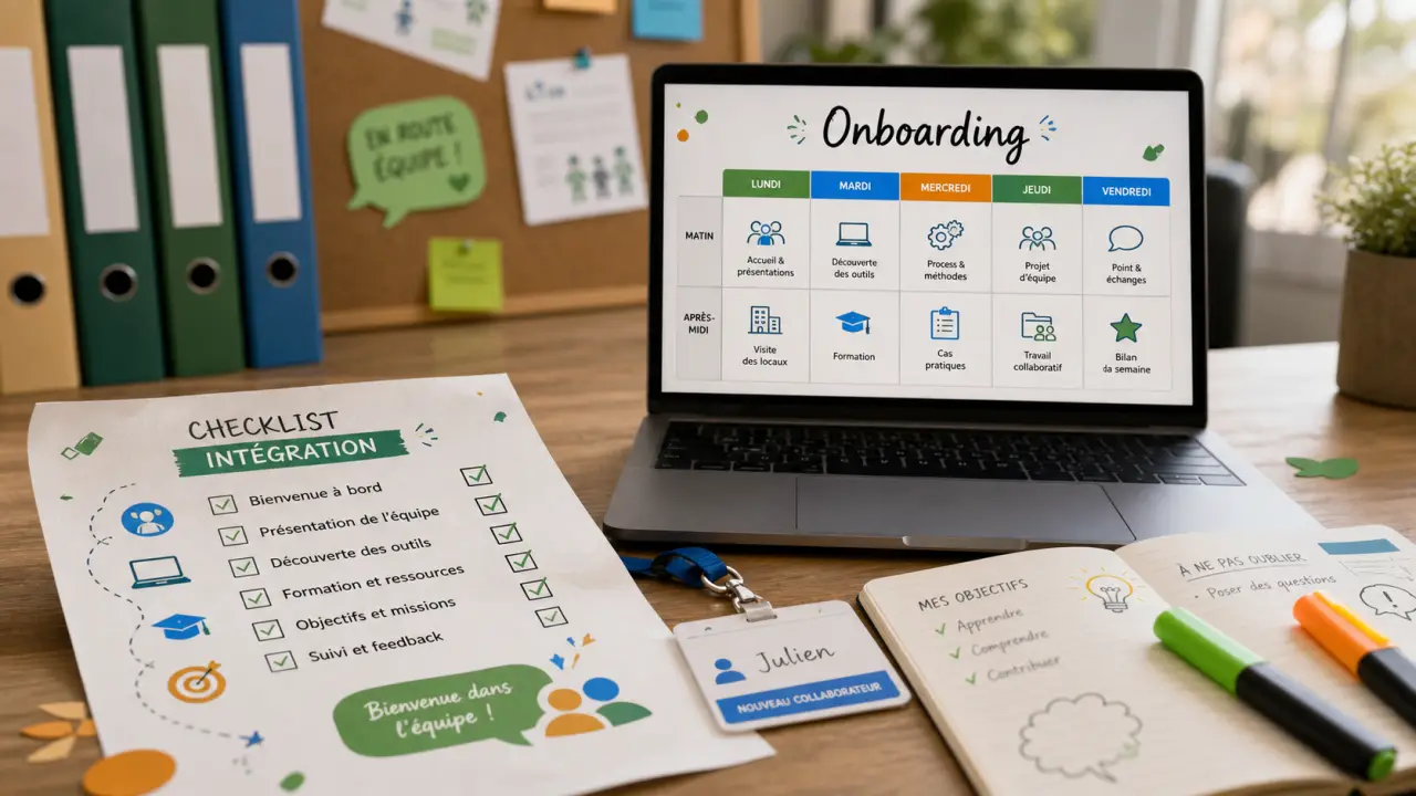 Intégration entreprise : checklist onboarding et badge nominatif