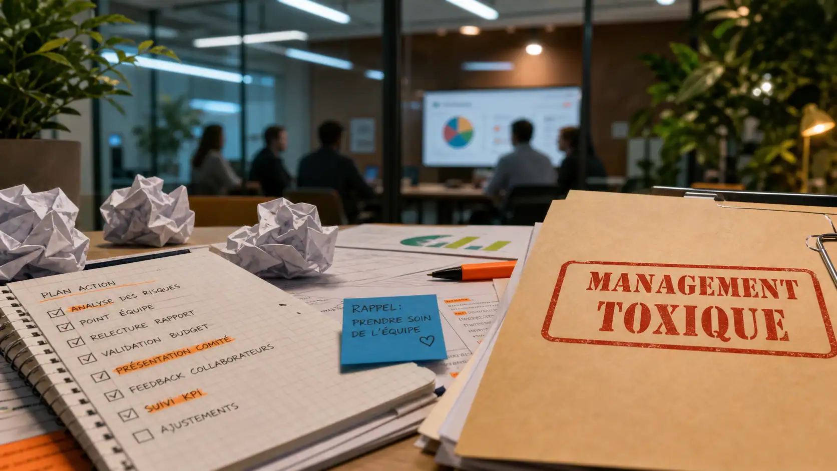 Exemple de management toxique : signaux dans un open-space