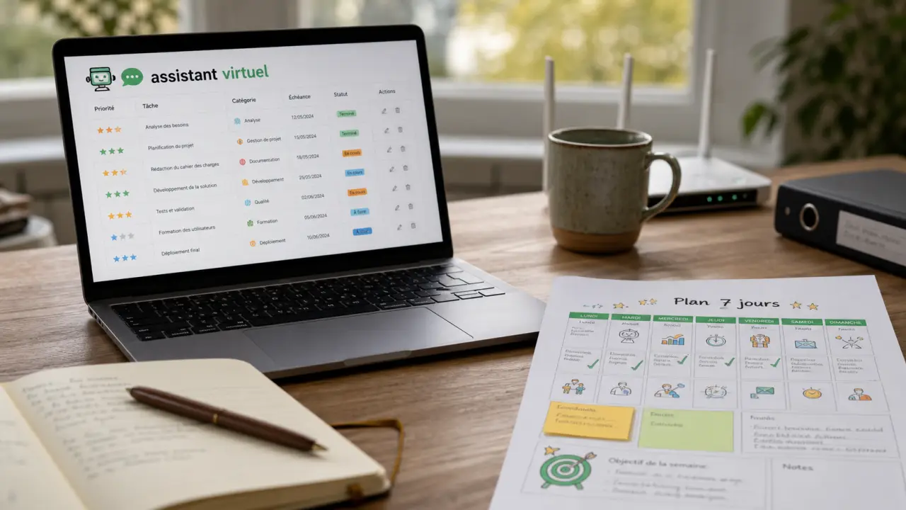 Metier a domicile sans diplome : bureau avec assistant virtuel