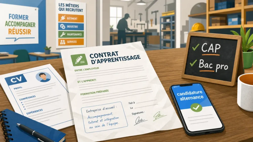 Metier apprentissage : contrat alternance CAP et bac pro en entreprise