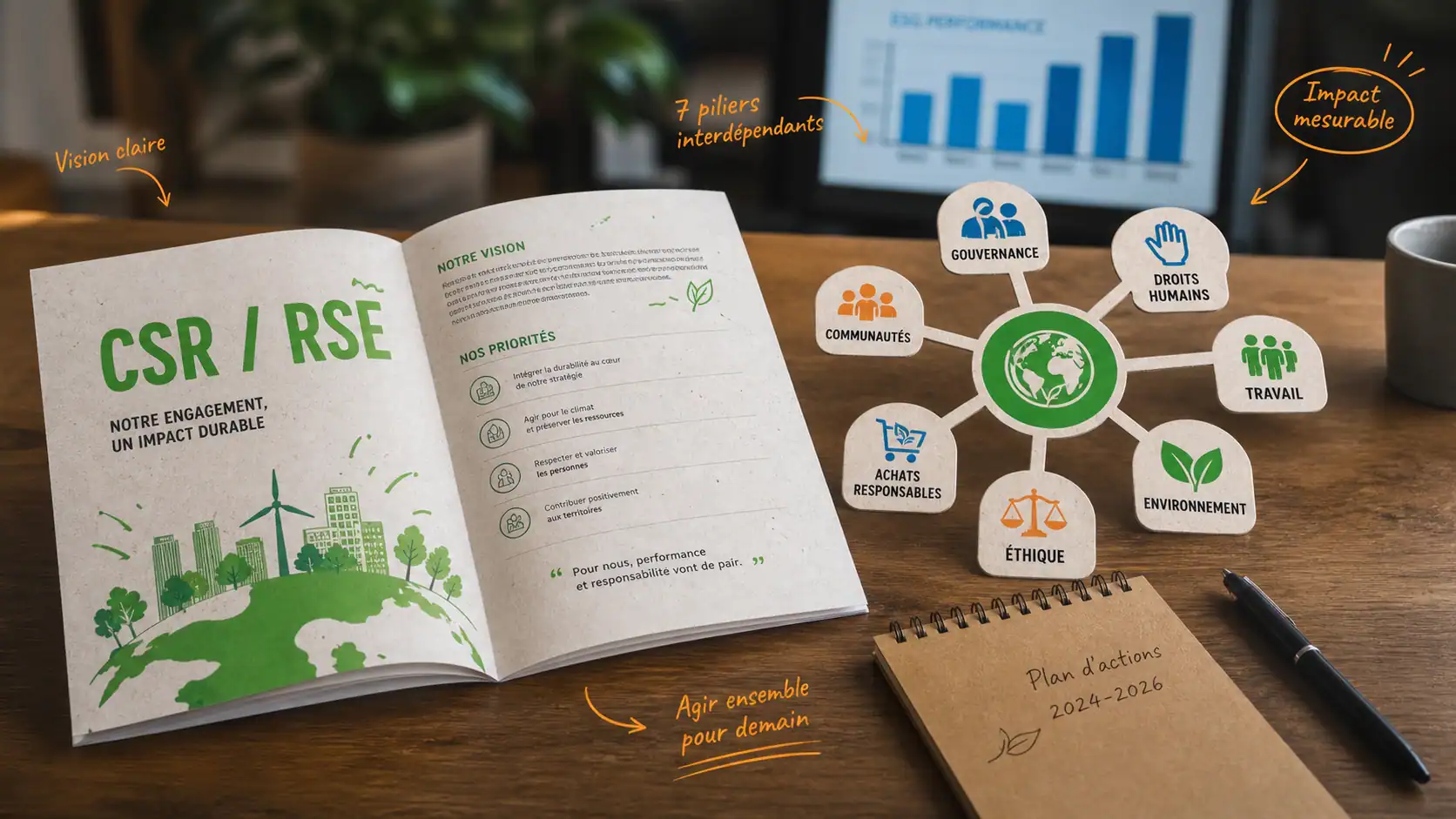 Social CSR : RSE ESG et cadre ISO 26000, vision gouvernance et environnement