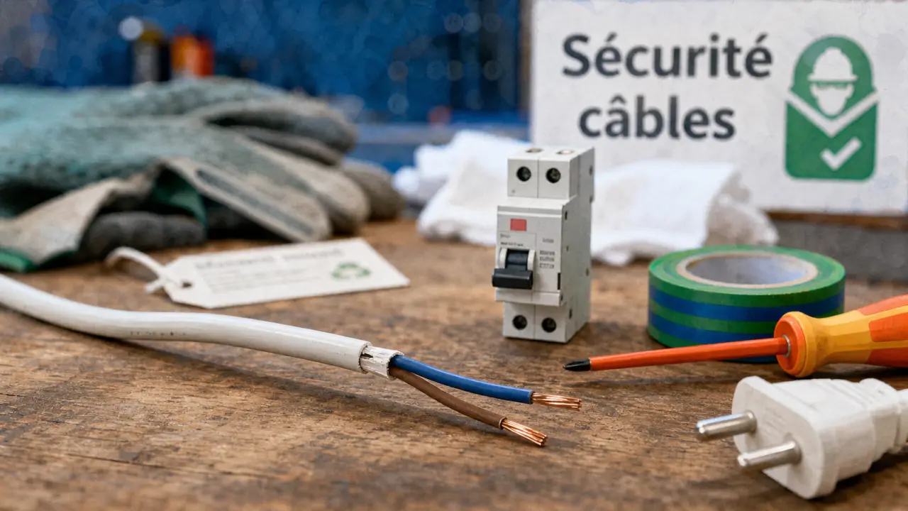 Appareil électeique abimé : rallonge gaine fendue à isoler et remplacer