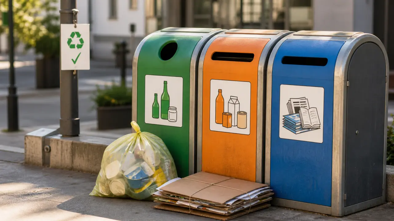 Conteneur recyclage : tri des emballages, verre et papier
