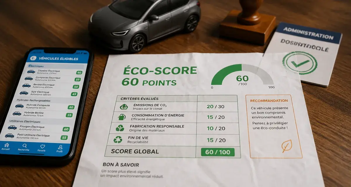 Éco score 60 points pour aides voiture électrique neuve